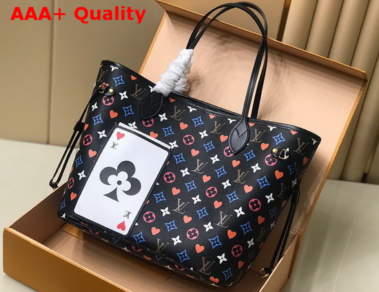 Louis Vuitton Game On Neverfull MM Tote in Black Transformed Game On Monogram Canvas M57483 Replica