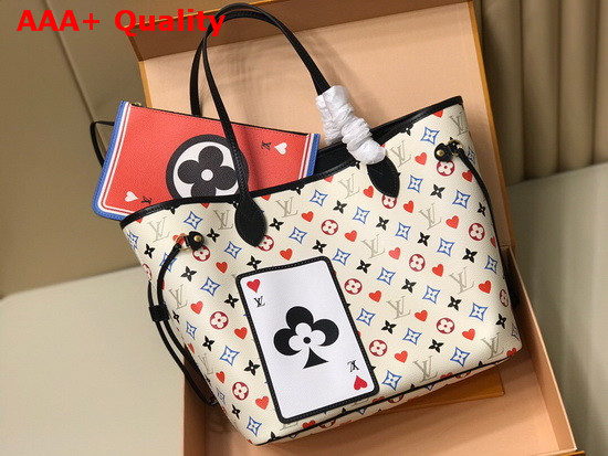 Louis Vuitton Game On Neverfull MM Tote in White Transformed Game On Monogram Canvas M57462 Replica