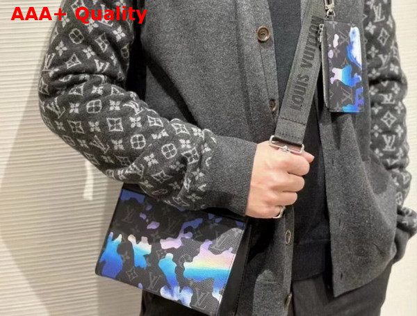 Louis Vuitton Gaston Wearable Wallet Dreamy Blue Sunrise Monogram Eclipse Coated Canvas M81753 Replica