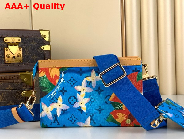 Louis Vuitton Gaston Wearable Wallet in Bright Blue Monogram Surfin Coated Canvas Replica