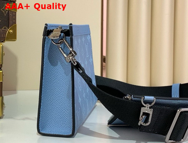 Louis Vuitton Gaston Wearable Wallet in Sky Blue Monogram Coated Canvas and Taiga Cowhide Leather M14114 Replica