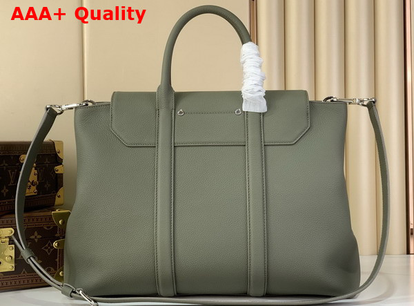 Louis Vuitton Georges Tote MM Khaki Cuir Millesime Calfskin Leather M23154 Replica
