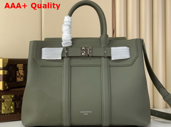 Louis Vuitton Georges Tote MM Khaki Cuir Millesime Calfskin Leather M23154 Replica