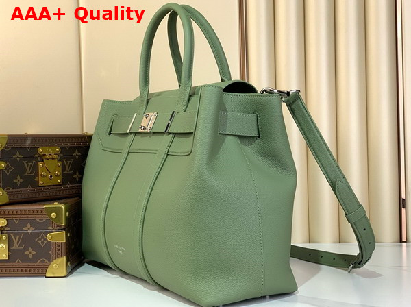Louis Vuitton Georges Tote MM Khaki Green Cuir Millesime Calfskin Leather M23154 Replica