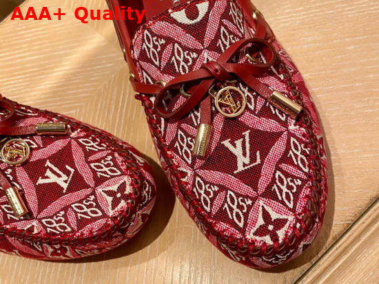 Louis Vuitton Gloria Flat Loafer Bordeaux Monogram Jacquard Since 1854 Textile Replica