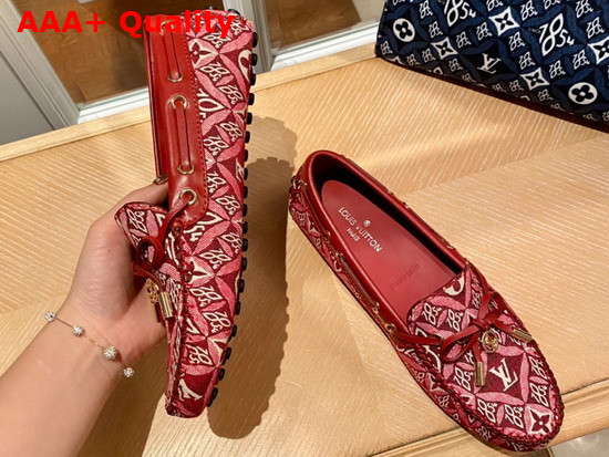 Louis Vuitton Gloria Flat Loafer Bordeaux Monogram Jacquard Since 1854 Textile Replica