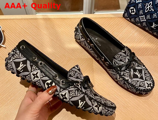 Louis Vuitton Gloria Flat Loafer Gray Monogram Jacquard Since 1854 Textile 1A8VYD Replica