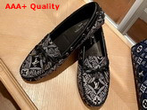 Louis Vuitton Gloria Flat Loafer Gray Monogram Jacquard Since 1854 Textile 1A8VYD Replica