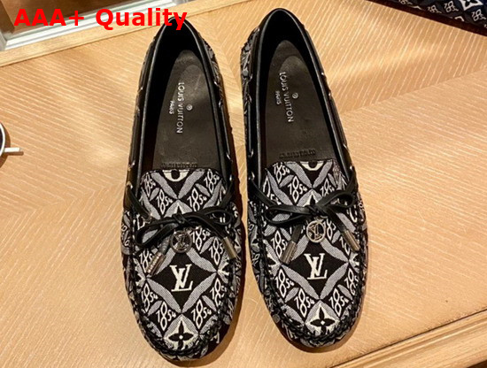 Louis Vuitton Gloria Flat Loafer Gray Monogram Jacquard Since 1854 Textile 1A8VYD Replica