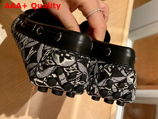 Louis Vuitton Gloria Flat Loafer Gray Monogram Jacquard Since 1854 Textile 1A8VYD Replica