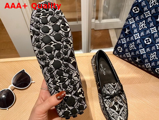 Louis Vuitton Gloria Flat Loafer Gray Monogram Jacquard Since 1854 Textile 1A8VYD Replica
