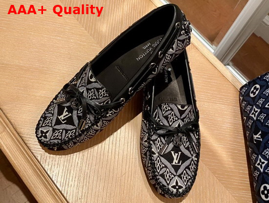 Louis Vuitton Gloria Flat Loafer Gray Monogram Jacquard Since 1854 Textile 1A8VYD Replica