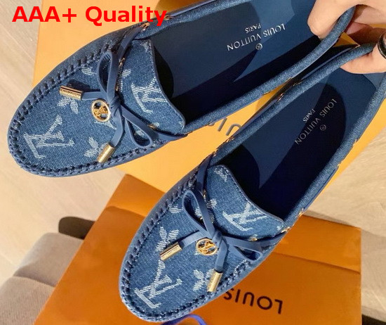 Louis Vuitton Gloria Flat Loafer in Denim Blue Monogram Denim Replica