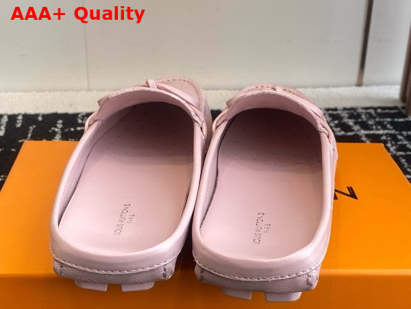 Louis Vuitton Gloria Open Back Flat Loafer in Light Pink Perforated Grained Calf Leather Replica
