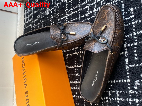 Louis Vuitton Gloria Open Back Flat Loafer in Monogram Canvas Replica