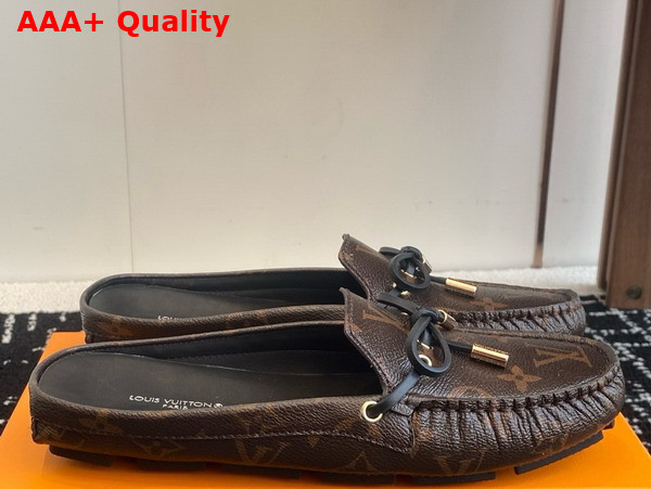 Louis Vuitton Gloria Open Back Flat Loafer in Monogram Canvas Replica