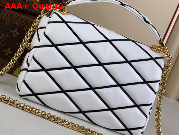 Louis Vuitton Go 14 MM Bag White and Black Lambskin M22890 Replica