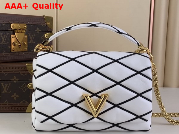 Louis Vuitton Go 14 MM Bag White and Black Lambskin M22890 Replica