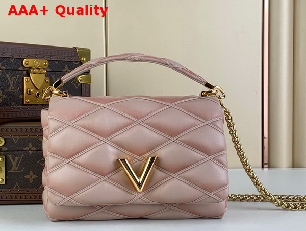 Louis Vuitton Go 14 MM Bag in Beige and Pink Lamb Leather Replica