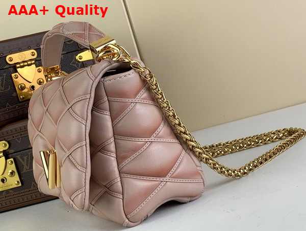 Louis Vuitton Go 14 MM Bag in Beige and Pink Lamb Leather Replica