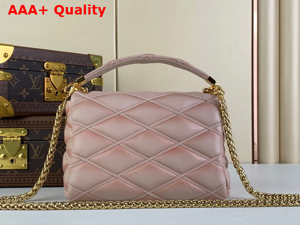 Louis Vuitton Go 14 MM Bag in Beige and Pink Lamb Leather Replica