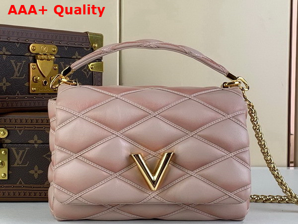Louis Vuitton Go 14 MM Bag in Beige and Pink Lamb Leather Replica