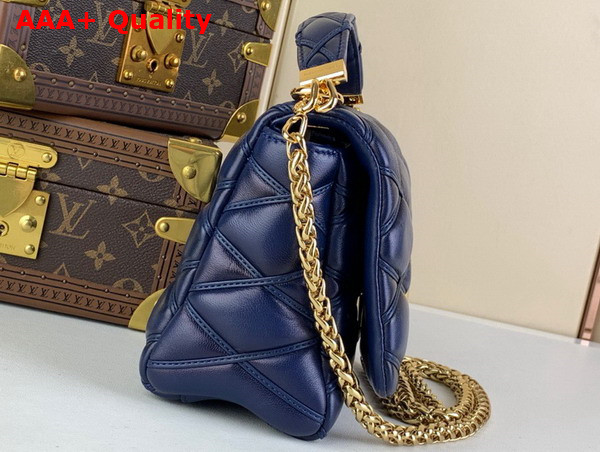 Louis Vuitton Go 14 MM Bag in Navy Blue Lamb Leather M23682 Replica