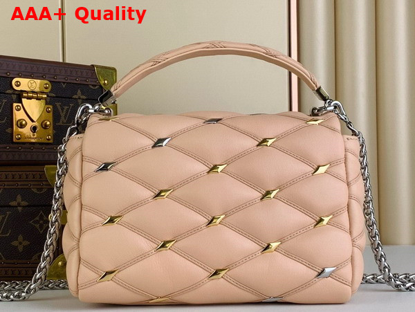 Louis Vuitton Go 14 MM Handbag in Beige Quilted Lambskin with Distinctive Malletage Pattern M24151 Replica