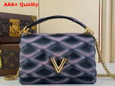 Louis Vuitton Go 14 MM Handbag in Black and Pink Lamb Leather M23569 Replica