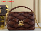 Louis Vuitton Go 14 MM Handbag in Brown and Black Lamb Leather Replica