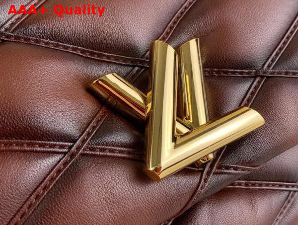 Louis Vuitton Go 14 MM Handbag in Brown and Black Lamb Leather Replica