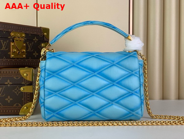 Louis Vuitton Go 14 MM Handbag in Lagoon Turquoise Quilted Lambskin M24185 Replica
