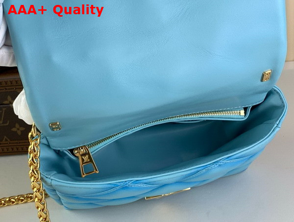 Louis Vuitton Go 14 MM Handbag in Lagoon Turquoise Quilted Lambskin M24185 Replica
