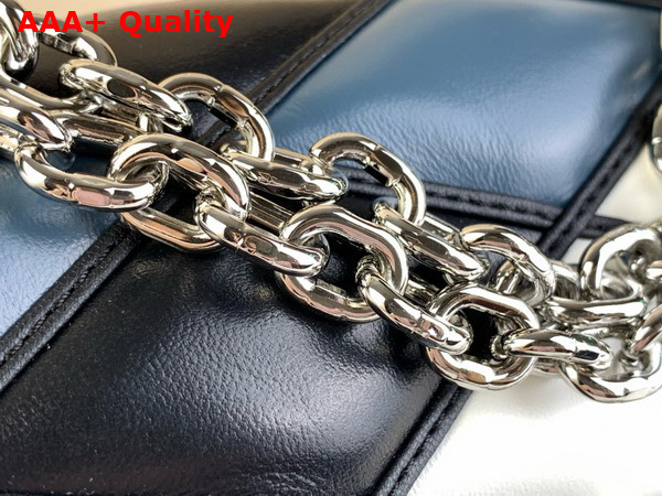 Louis Vuitton Go 14 MM Handbag in Multicolor Quilted Lambskin Malletage Pattern Blue Black and White Replica
