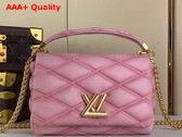 Louis Vuitton Go 14 MM Handbag in Pink Lambskin Quilted Malletage Pattern Replica