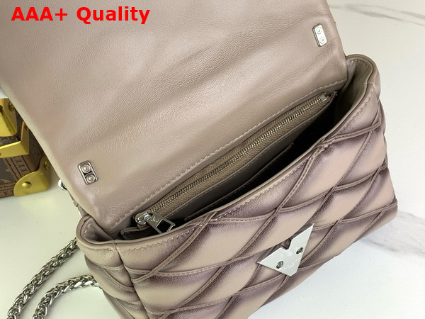 Louis Vuitton Go 14 MM Handbag in Taupe Quilted Lambskin Malletage Pattern M23045 Replica