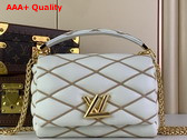 Louis Vuitton Go 14 MM Handbag in White and Nude Quilted Lambskin Replica