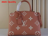 Louis Vuitton Grand Palais Bicolor Monogram Empreinte Leather Rose Trianon Creme Replica