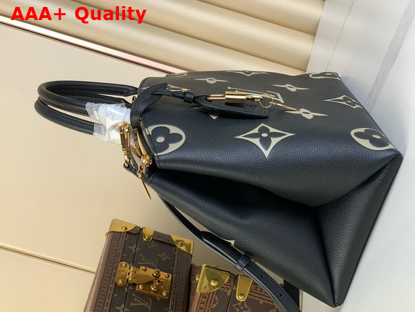 Louis Vuitton Grand Palais Tote Bag Bicolor Monogram Empreinte Leather Black Beige M45842 Replica