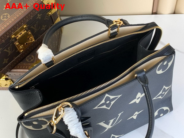 Louis Vuitton Grand Palais Tote Bag Bicolor Monogram Empreinte Leather Black Beige M45842 Replica