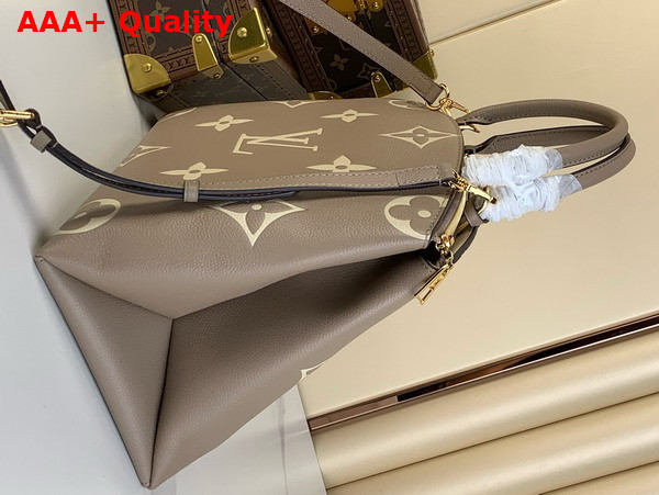 Louis Vuitton Grand Palais Tote Bag Bicolor Monogram Empreinte Leather Dove Cream Replica