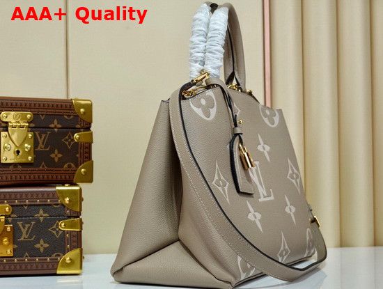 Louis Vuitton Grand Palais Tote Bag Bicolor Monogram Empreinte Leather Dove Cream Replica