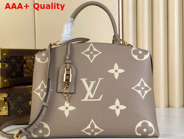 Louis Vuitton Grand Palais Tote Bag Bicolor Monogram Empreinte Leather Dove Cream Replica