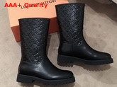 Louis Vuitton Half Boot in Black Taurillon Monogram Leather and Plain Calf Leather Replica