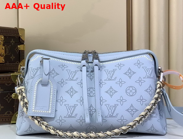 Louis Vuitton Hand It All PM Bleu Olympe Perforated Mahina Calfskin Leather with Embroidery M29317 Replica