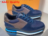 Louis Vuitton Harlem Richelieu Sneaker Monogram Canvas Epi Leather and Calf Leather and Textile Brown and Blue Replica
