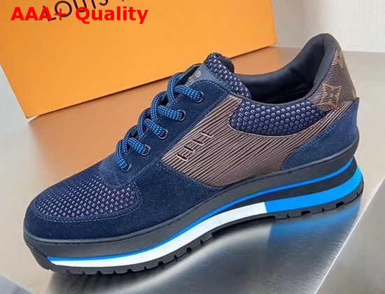 Louis Vuitton Harlem Richelieu Sneaker Monogram Canvas Epi Leather and Calf Leather and Textile Brown and Blue Replica