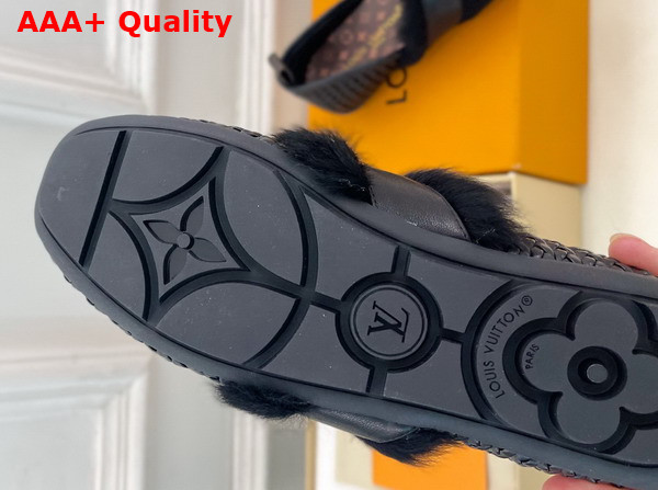 Louis Vuitton Haven Flat Closed Mule in Black Braided Calf Leather 1AK0ZY Replica
