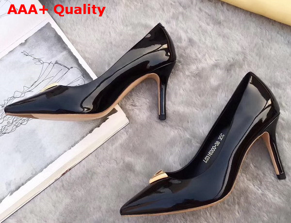Louis Vuitton Heartbreaker Pump Black Plain Calf Leather 1A2YGY Replica