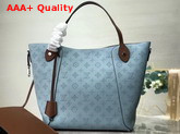 Louis Vuitton Hina MM Mahina Perforated Calf Leather Horizon Blue and Pumpkin Orange Replica